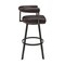 Armen Living Nolagam Swivel Counter Stool in Brown Metal with Brown Faux Leather 840254335592 - alternate 7